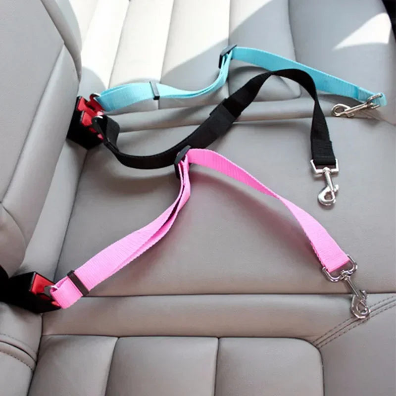 Adjustable Pet Car Seat Belt – Safety Harness Clip for Dogs and Cats